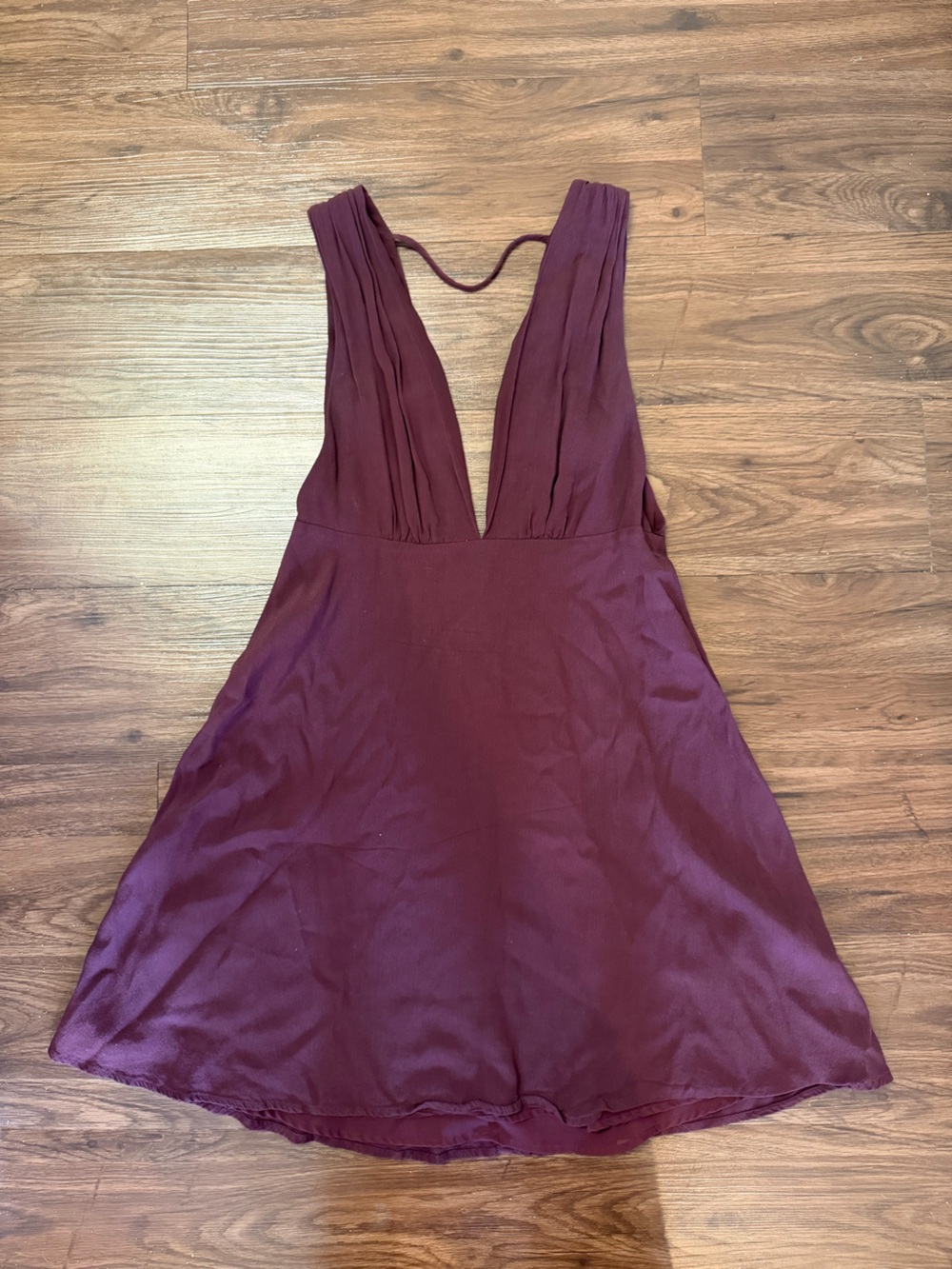 Forever 21 deep v cut Burgundy red Dress